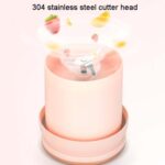 LGZ-1 500ml 50W 4 Blades Exprimidor portátil eléctrico Extractor de jugo recargable, LGZ-1 (Pink) - Imagen 4