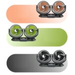 Ventilador de cabeza doble para coche silencioso con plato giratorio para coche F621, High Allocation 24V Cigarette Lighter - Imagen 2