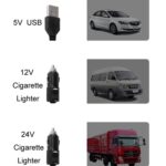 Ventilador de cabeza doble para coche silencioso con plato giratorio para coche F621, High Allocation 24V Cigarette Lighter - Imagen 4
