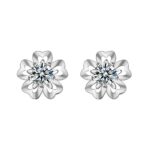 XEA011 Pendientes Sakura Pendientes de flor de aguja de plata 925, XEA011