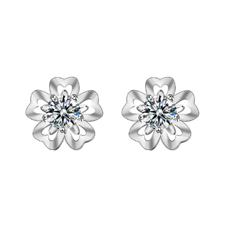 TBD0603685601A.jpg XEA011 Pendientes Sakura Pendientes de flor de aguja de plata 925, XEA011 - Imagen 1