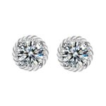 XEA009 Pendientes Corona Aguja Plata 925, XEA009
