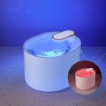 fuente de agua automática del gato del dispensador eléctrico del agua del animal doméstico 3L con la luz, With Light White