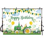 Fondo de fotografía de Tractor de granja suministros de decoración de fiesta de cumpleaños de tela, 150x100cm - Imagen 2