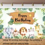 Animal niños cumpleaños fiesta telón de fondo tela tapiz decoración telón de fondo Banner tela, 210x180cm - Imagen 4