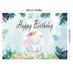150x100cm dibujos animados lindo elefante cumpleaños tema fiesta decoración fotografía fondo tela - Imagen 3