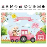 150 x 100 cm Granja Animal Camión Telón de fondo Niño Feliz cumpleaños Fondo Decoraciones para fiestas - Imagen 2