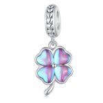 Colgante de trébol de la suerte de la sinfonía de plata de ley S925, accesorios de pulsera DIY, BSC899