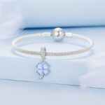 Colgante de trébol de la suerte de la sinfonía de plata de ley S925, accesorios de pulsera DIY, BSC899 - Imagen 4