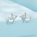 Pendientes de plata esterlina S925 chapados en platino lindo perro chihuahua, SCE1620 - Imagen 2