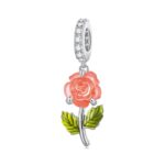 Accesorio de abalorio que cambia de color UV de rosa de circón de plata esterlina