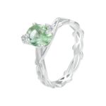 BSR466 Anillo de vid verde espinela chapada en plata de ley 925, NO.7