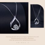 Collar de moissanita con gota de agua chapada en plata esterlina - Imagen 4