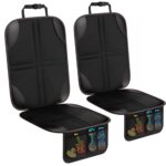 2 protectores de asiento de coche para niños, material base antideslizante + tela impermeable 600D., Red Line - Imagen 2