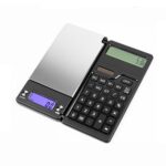 Balanza de bolsillo con balanza digital de cocina de 0,1 g/1 kg con calculadora solar