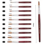 Pincel Kolinsky para uñas con mango de madera roja, No. 16 - Imagen 3