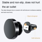 Tipo de salida de aire Soporte magnético de succión para coche de aleación de aluminio Soporte para teléfono de navegación, Air Outlet (Silver) - Imagen 3