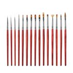 Varilla de madera Cepillo de uñas Herramientas de armadura de belleza Pluma de pintura de color Pluma de dibujo, 15pcs/set