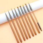 Juego de bolígrafos para decoración de uñas marrón, herramientas de dibujo coloridas, Flat Head Fen - Imagen 6