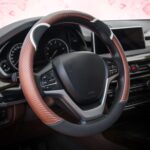 Cubierta del volante del coche de la historieta de las mujeres lindas del conejo de los 38cm, Round Black Boffee
