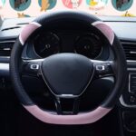 Cubierta del volante del coche de la historieta de las mujeres lindas del conejo de los 38cm, D  Type Black Pink