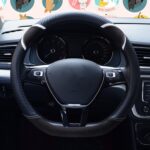 Cubierta del volante del coche de la historieta de las mujeres lindas del conejo de los 38cm, D Type Black