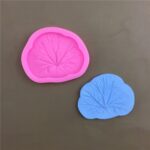 Molde de decoración de Fondant epoxi de silicona de hoja de loto de 5 piezas, Small
