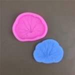 Molde de decoración de Fondant epoxi de silicona de hoja de loto de 5 piezas, Medium