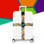 2 correas cruzadas para equipaje sin candado de combinación.