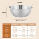 Lavabo de cocina de acero inoxidable 304 con ensaladera de lavabo de mezcla espesante de escala, 26cm - Imagen 11
