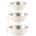 Cuenco de acero inoxidable 304 para platos de grado alimenticio, cuenco agitador para hornear verduras, lavabo de madera de sándalo, 22cm (Yellow) - Imagen 3
