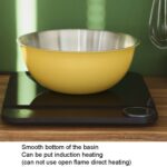 Cuenco de acero inoxidable 304 para platos de grado alimenticio, cuenco agitador para hornear verduras, lavabo de madera de sándalo, 22cm (Yellow) - Imagen 7