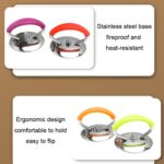 5 uds. De accesorios universales para utensilios de cocina con mango de tapa de olla de silicona, Blacks Silicon Ring - Imagen 4