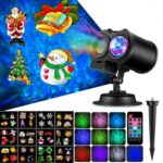 Patrón de tarjeta de color 9W Luz de proyección de Navidad Control remoto Luz de nieve, 12 Cards EU Plug