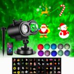 No es fácil de desvanecer Patrón de tarjeta 9W Cilindro doble Patrón de agua Luz de proyección de Navidad, 12 Cards EU Plug