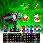 No es fácil de desvanecer Patrón de tarjeta 9W Cilindro doble Patrón de agua Luz de proyección de Navidad, 16 Cards EU Plug