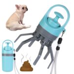 Cuchara para excrementos de perros de seis garras con dispensador de bolsas para excrementos incorporado, Blue Gray