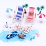 Mini juego de playa modelo en miniatura ornamento verano océano simulación escena foto decoración Accesorios, B Style - Imagen 3
