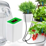 Máquina de temporización de riego automático de riego por goteo inteligente para el hogar, Water 2 Potted Plants