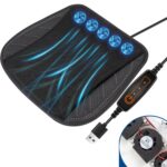 Cojín de asiento de coche de disipación de calor de ventilación de ventilador USB multifuncional, Black 5 Sets Fan