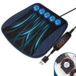Cojín de asiento de coche de disipación de calor de ventilación de ventilador USB multifuncional, Navy 5 Sets Fan