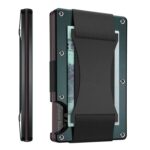 Titular de la tarjeta de crédito Carteras Bloqueo de RFID Clip de tarjeta de metal delgado, Dark Green