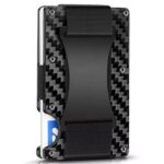 Titular de la tarjeta de crédito Carteras Bloqueo de RFID Clip de tarjeta de metal delgado, Real Carbon Fiber (Light)