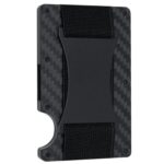 Titular de la tarjeta de crédito Carteras Bloqueo de RFID Clip de tarjeta de metal delgado, Real Carbon Fiber (Matte)