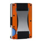 Titular de la tarjeta de crédito Carteras Bloqueo de RFID Clip de tarjeta de metal delgado, Orange
