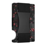 Titular de la tarjeta de crédito Carteras Bloqueo de RFID Clip de tarjeta de metal delgado, Red Forging Carbon