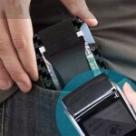 Titular de la tarjeta de crédito Carteras Bloqueo de RFID Clip de tarjeta de metal delgado, Blue Forging Carbon - Imagen 8