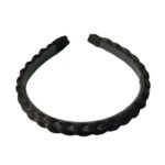 2 piezas de ala ancha torcida trenza aros peluca antideslizante accesorios para el cabello, 1.8cm-Natural Black