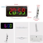 TS-8201 Reloj despertador con espejo digital LED Pantalla grande Reloj de mesa de escritorio USB dual, White Shell Red Light - Imagen 2