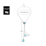 Collar con colgante de piedras preciosas de corazón azul cielo personalizado para mujer - Imagen 3